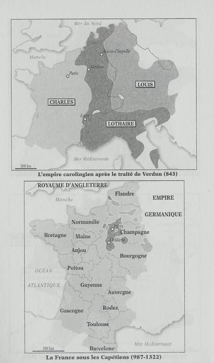 L'empire caroloingien aprs le trait de Verdun (843) - La France sous les Captiens (987-1322)